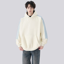 Load image into Gallery viewer, Three Stripes Hooded Sweatshirt Men Vintage Streetwear Casual Loose Outerwear