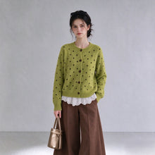 Load image into Gallery viewer, Polka Dot Relaxed Fit Knit Cardigan Sweater for Women