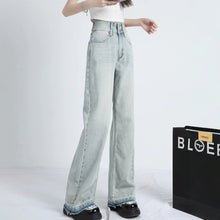 Load image into Gallery viewer, Light-colored wide-leg jeans for women