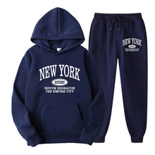 Load image into Gallery viewer, Plus Size Fleece Lined Long Sleeve Pullover Hoodie and Sweatpants Set