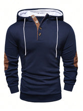 Load image into Gallery viewer, Casual Solid Color Jacquard Long Sleeve Hooded Sweatshirt Men