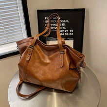 Load image into Gallery viewer, Single Shoulder Tote Bag, Large Capacity, Women's Soft Leather Vintage Commute Bag, Crossbody Bag for Women