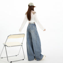 Load image into Gallery viewer, Blue Wide Leg Jeans for Women,