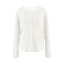 Load image into Gallery viewer, Cotton Linen Bamboo Fiber Breathable Sun Protection Knit Cardigan Women V-Neck Semi-Sheer Air Conditioning Top