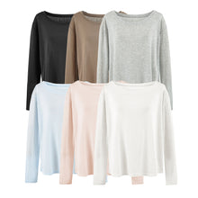 Load image into Gallery viewer, Smooth Semi-Transparent Lyocell, Lazy Two-Way Wear, One-Shoulder Slash Neck, Bare-Skin Feel, Long Sleeve
