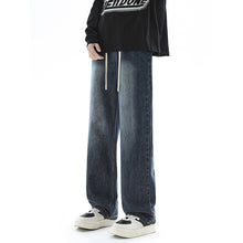 Load image into Gallery viewer, Jeans Men Casual Loose Straight Leg High-Waisted Light Color Long Pants Male