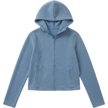 Load image into Gallery viewer, Casual Sport Blue Hoodie Jacket and Wide Leg Pants Two Piece Set for Women