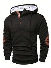 Load image into Gallery viewer, Casual Solid Color Jacquard Long Sleeve Hooded Sweatshirt Men