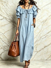 Load image into Gallery viewer, Casual Elegant Round Neck Ruffle Beach Vacation Dress for Women