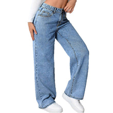 Load image into Gallery viewer, Washed Wide Leg Elastic High Waist Fashion Casual Jeans for Women