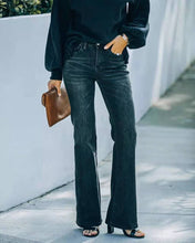 Load image into Gallery viewer, Fashion High Waist Stretch Flare Jeans Women Trousers Black