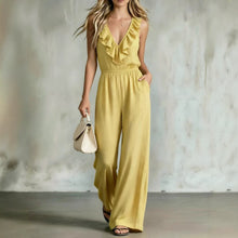 Lade das Bild in den Galerie-Viewer, Elegant V-Neck Ruffled Women's Bodycon Jumpsuit