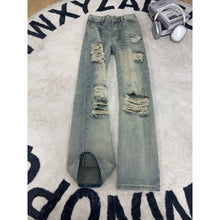 Load image into Gallery viewer, Ripped Denim Pants for Men,Vintage Loose Wide Leg Design Long Trousers