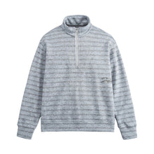 Load image into Gallery viewer, Letter Embroidery Stripe Spliced Half-Zip Hooded Sweatshirt Men