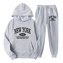 Load image into Gallery viewer, Plus Size Fleece Lined Long Sleeve Pullover Hoodie and Sweatpants Set