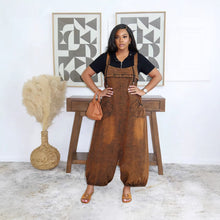 Load image into Gallery viewer, Spring Summer Casual Loose Slant Pocket Lantern Denim Overalls