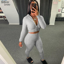 Load image into Gallery viewer, Sisterlinda Fashion Rib Knitted 2 Piece Sets