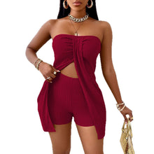 画像をギャラリービューアに読み込む, Sexy Strapless Knit Two-Piece Set with Shorts,