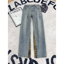 Load image into Gallery viewer, Deconstructed Plaid atchwork Denim