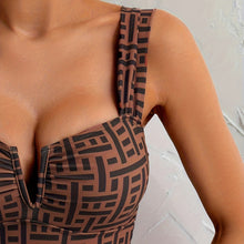 Load image into Gallery viewer, Striped Printed One-Piece Swimsuit