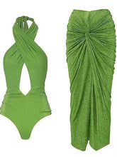 Load image into Gallery viewer, New Women's swimsuit set Vacation One Piece Cover Up Swimwear Beachwear Bathing Suit Monokini Women bikinis sets two-pieces