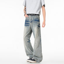 Load image into Gallery viewer, Cleanfit Light Blue Lightning Pattern Denim Pants