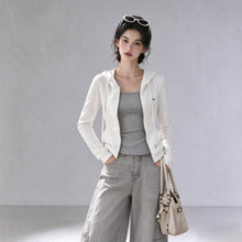 Load image into Gallery viewer, Striped Hooded Double Zipper Hoodie Jacket Two-Piece Set