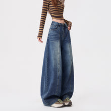 Load image into Gallery viewer, Vintage Deep Blue Knife Cut Jeans Women