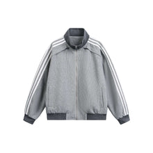 Load image into Gallery viewer, Sporty Stand-Up Collar Striped Color-Blocking Jacket for Men