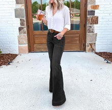 Load image into Gallery viewer, Stretch wide leg jeans for women