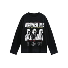Load image into Gallery viewer, Streetwear Spray-Painted Character Print Round Neck Loose Long Sleeve T-Shirt