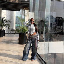 Load image into Gallery viewer, Leopard Print 3D Printed Denim Pants with Double Waistband