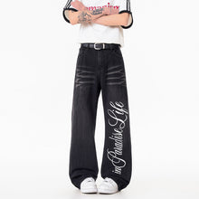 Load image into Gallery viewer, Stylish Printed Lightning Pattern Denim Pants