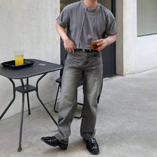 Load image into Gallery viewer, Design Sense Casual Pants for Men Summer Washed Grey Vintage Denim Jeans