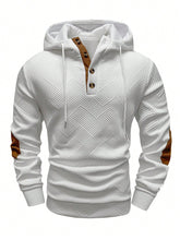 Load image into Gallery viewer, Casual Solid Color Jacquard Long Sleeve Hooded Sweatshirt Men