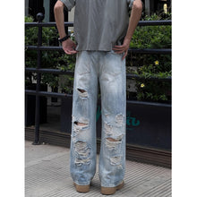 Load image into Gallery viewer, Jeans Men Lightweight Straight Leg High-End Loose Wide Leg Long Pants