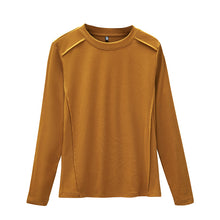 Load image into Gallery viewer, Long sleeved women's round neck T-shirt solid color women