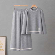 Load image into Gallery viewer, Long sleeved slit wide leg pants two-piece set for women