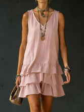 Lade das Bild in den Galerie-Viewer, Fashionable Women's Loose Casual Solid Color Side Pocket Tank Dress