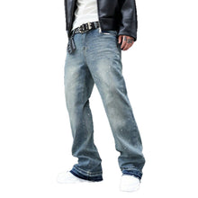 Load image into Gallery viewer, Retro Summer Washed Denim Pants for Men with Distressed Splatter Design, Fashionable Casual Trousers