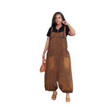 Load image into Gallery viewer, Spring Summer Casual Loose Slant Pocket Lantern Denim Overalls