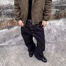 Load image into Gallery viewer, Curved Long Button-Down Design Jeans