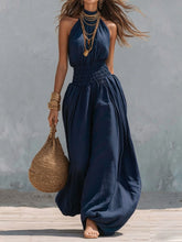 Load image into Gallery viewer, Sleeveless hanging neck lantern pants jumpsuit for women