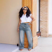 Load image into Gallery viewer, Street Style Detachable Multi-Pocket Belted Washed Distressed Denim Pants