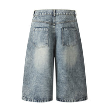 Load image into Gallery viewer, Letter cartoon embroidery eight quarter jeans for women