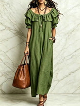 Load image into Gallery viewer, Casual Elegant Round Neck Ruffle Beach Vacation Dress for Women