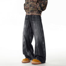 Load image into Gallery viewer, Retro Washed Denim Pants Men Loose Distressed Wide Leg Long Trousers