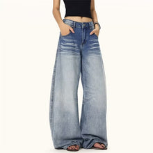 Load image into Gallery viewer, Design Sense Washed Bleached Wide-Leg Jeans for Women