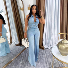 Lade das Bild in den Galerie-Viewer, Strapless Sexy Backless Long Denim Jumpsuit for Women