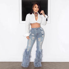 Load image into Gallery viewer, Fashion Casual Jeans with Beaded Long Tassels for Women